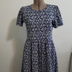 LuLaRoe Amelia Dress Navy White XL
